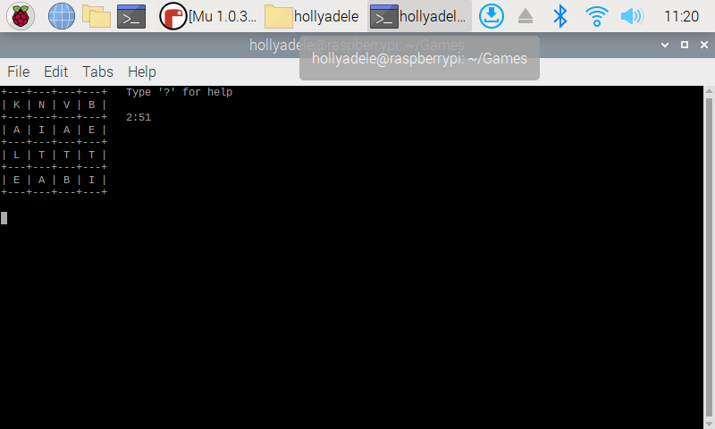 boggle in the terminal