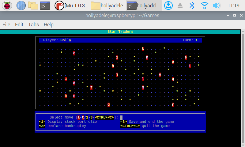 a game called star traders in the terminal