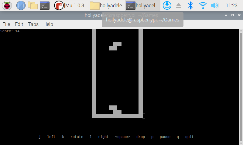 tetris in the command line