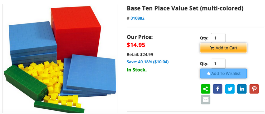 base ten blocks for sale