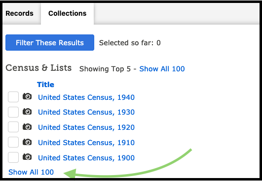 you might need to expand the list if the census you want is not visible yet