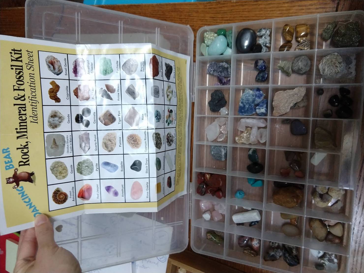 box organizer of minerals