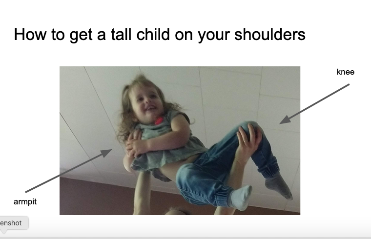 how to get a tall child on your shoulders