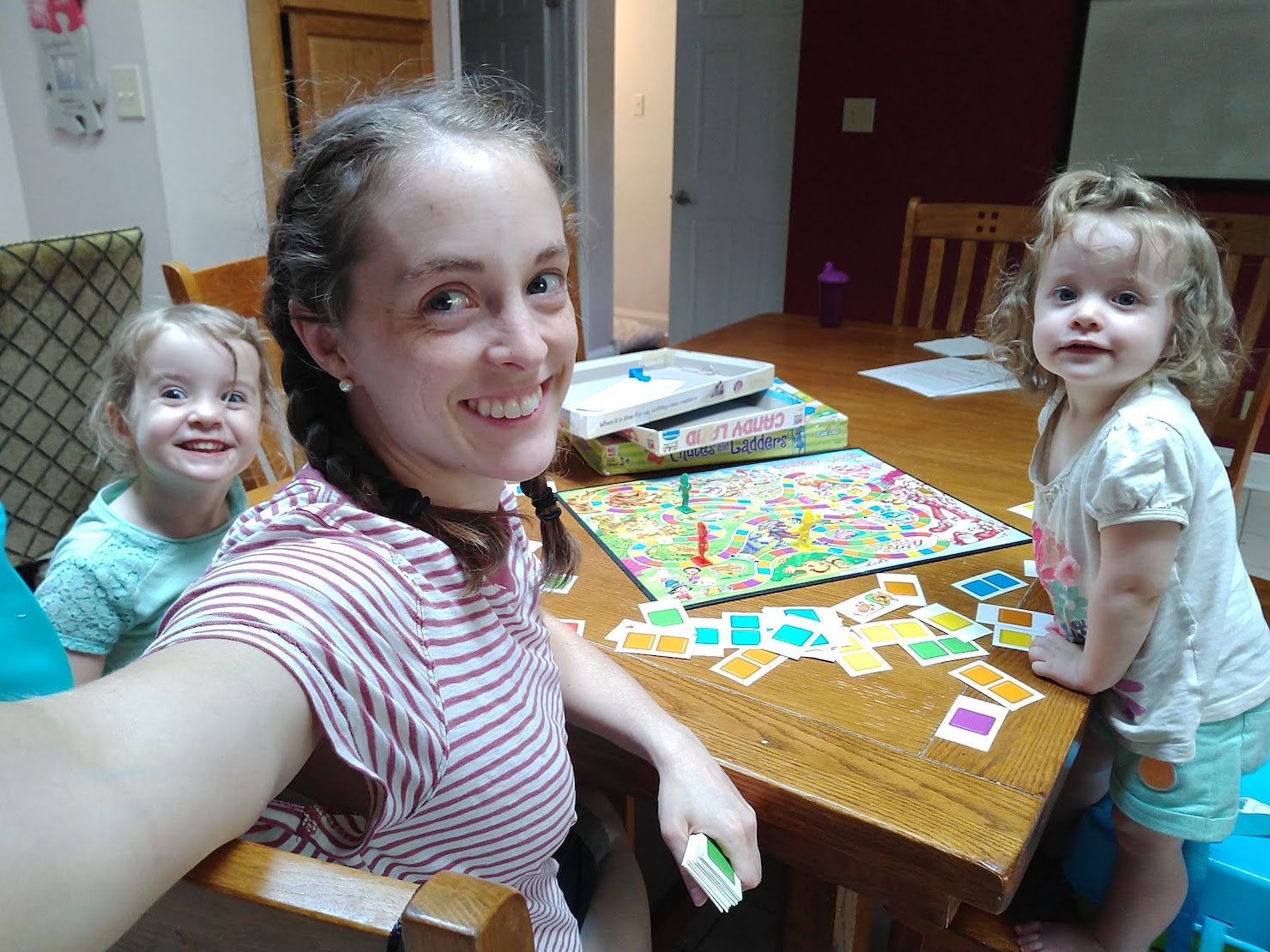 Thinking Thursday. Me and my toddlers playing Candy Land. I won.